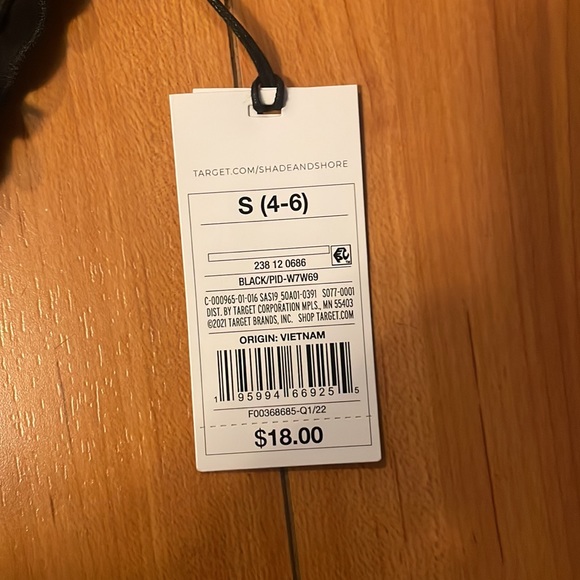 NWT Shade & Shore black cheeky butt suitbottoms size small - Picture 3 of 5